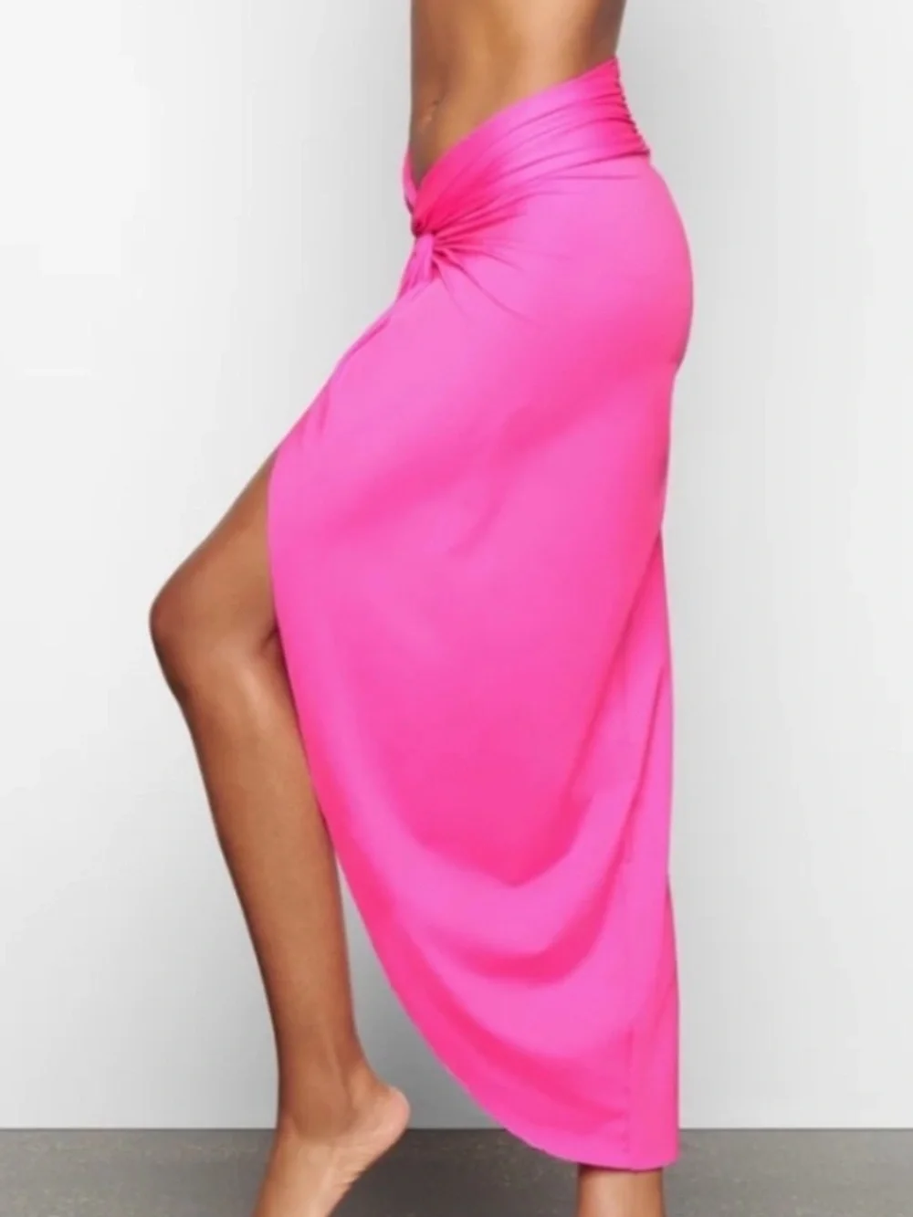 Skims New Twist wrap pink taffy swim cover up XS
